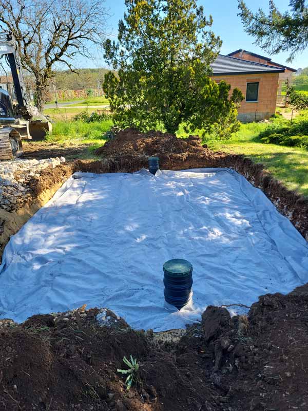 Chantier d’assainissement mené par TCTP pour la gestion durable des eaux usées.