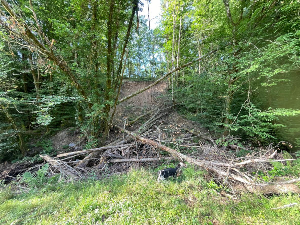 Eboulement de talus à Villac 24 avant travaux